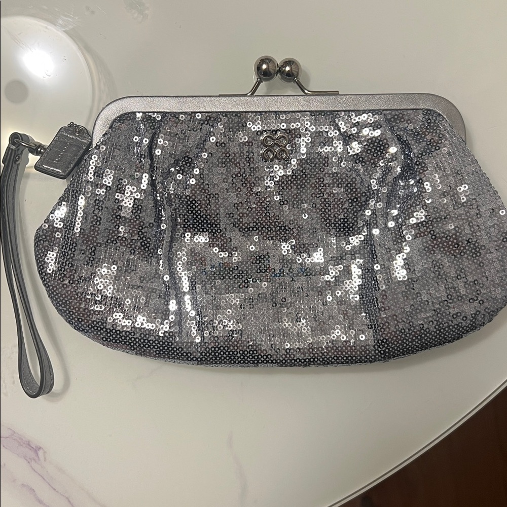 Coach Sparkly Wristlet EUC with Hangtag lilac interior